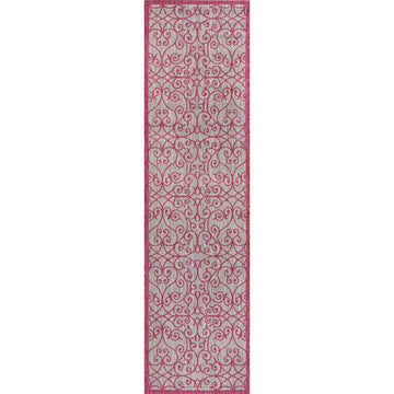 Madrid Vintage Filigree Textured Weave Indoor/outdoor Runner Rug